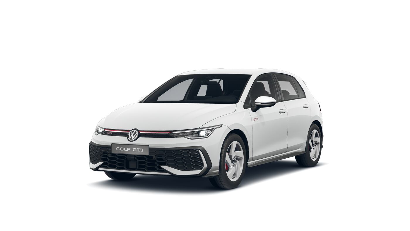 Golf 8 GTI, weiß, von vorn links