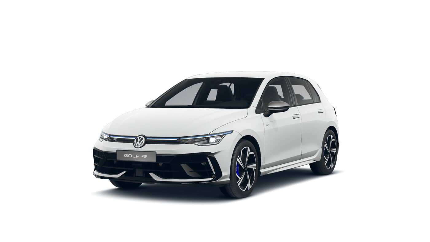 Golf 8 R, weiß, von vorn links