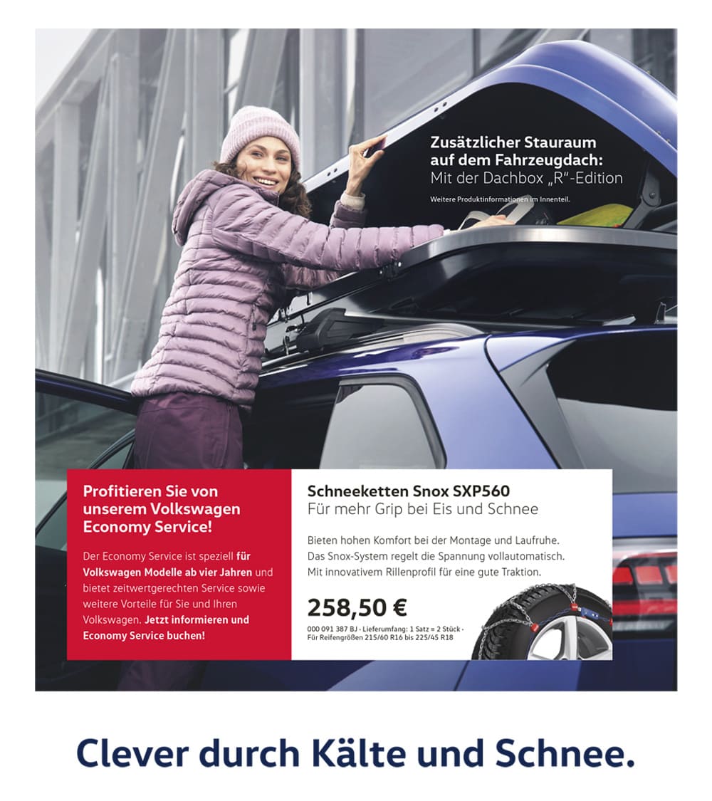 zu sehen ist das Coverbild vom neuen VW Prospekt