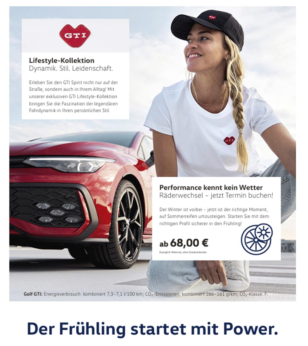 zu sehen ist das front foto pdf vom neuen VW Prospekt